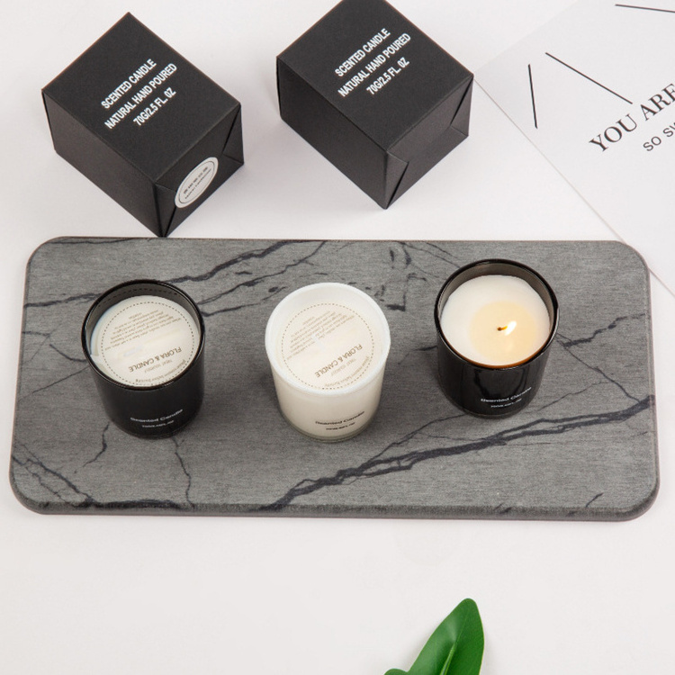 Premium soy wax Candle| Highly Scented Candles for Home| All Natural Aroma Candles with Black white glass jar and gift box