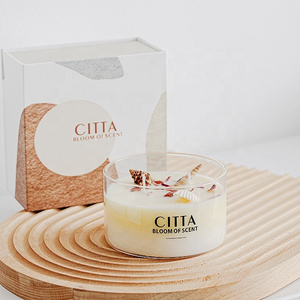 Custom White Glass Jar High Multi-wick Large Pillar 3 Wick Coconut Scented Candle with box