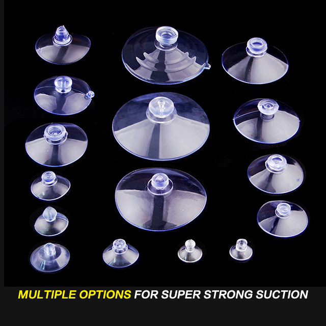 PVC Suction Cup with Top and Side Pilot Hole for Glass Table Clear Bathroom Rubber Wall Window Glass Sucker Pads