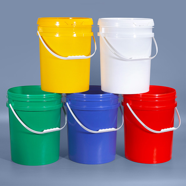 1- 20L Plastic Bucket with Handle and Lids Food Grade Drum Pail Package Container Hot Sale 1L Plastic Gallon Paint LEADLOONG