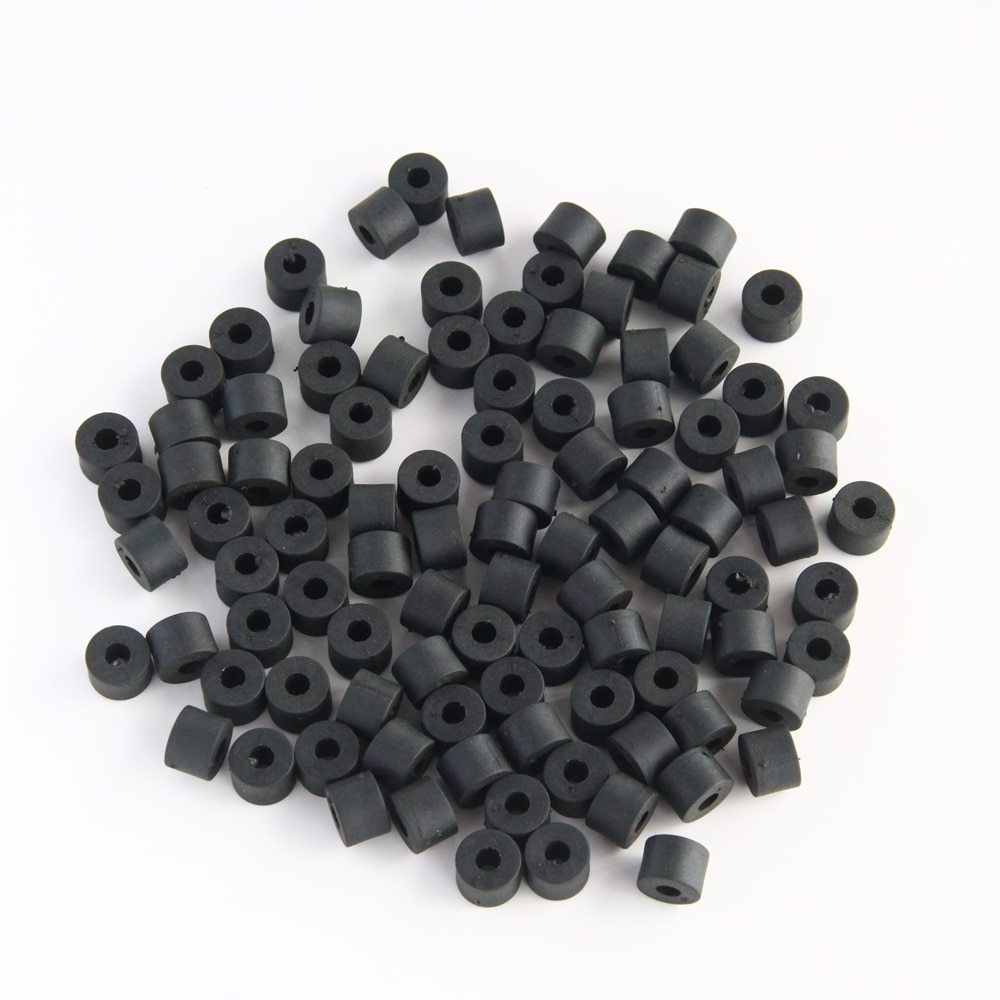 Black Nylon Round Holster Spacers 9mm Thick O-Ring Flat Hose Gasket Fastener Rubber Washer