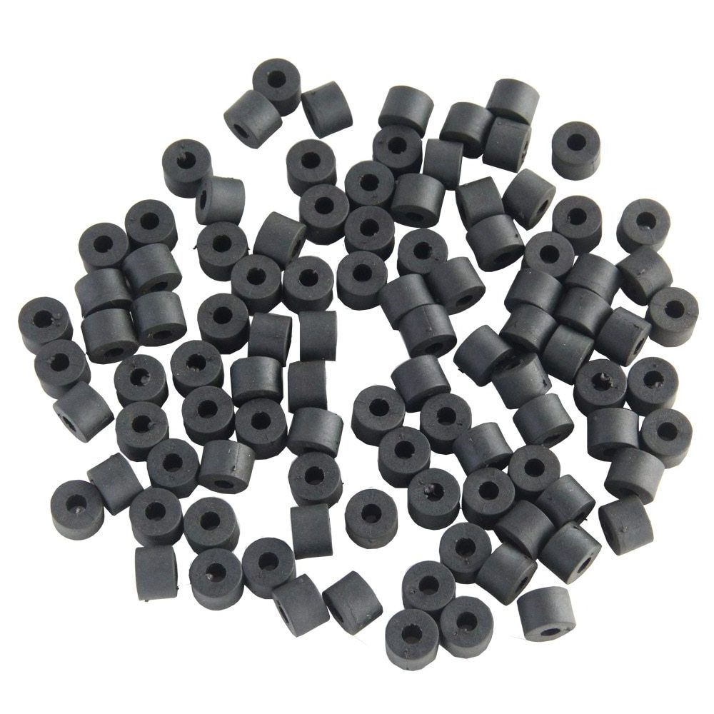 Black Nylon Round Holster Spacers 9mm Thick O-Ring Flat Hose Gasket Fastener Rubber Washer