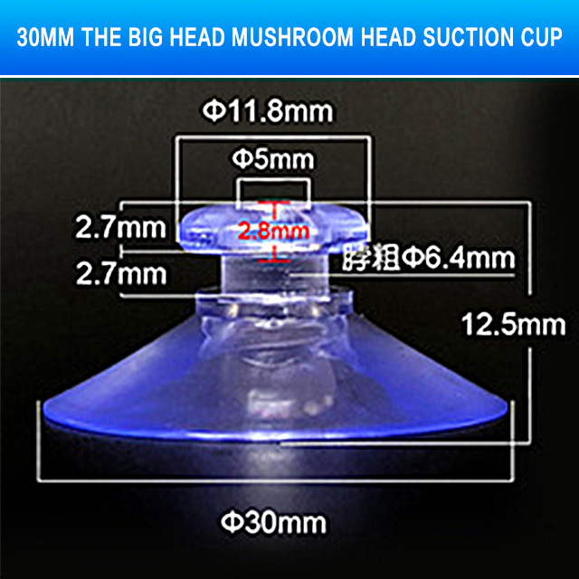 PVC Suction Cup with Top and Side Pilot Hole for Glass Table Clear Bathroom Rubber Wall Window Glass Sucker Pads