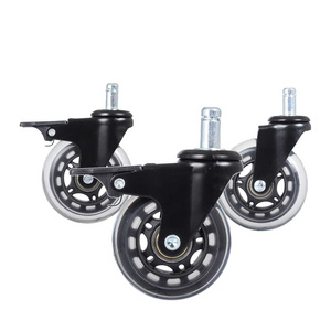 2" 2.5" 3" Office Chairs Caster Wheels Wheelchair Office 3 Inch Swivel Rubber PU Castor Shock Absorb Office Chair Wheels Casters