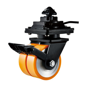 Tons Load Shipping Container Pu Casters Heavy Duty 1000Kg Castor Wheels Twist Lock Roller Industrial Rigid Trolley Casters