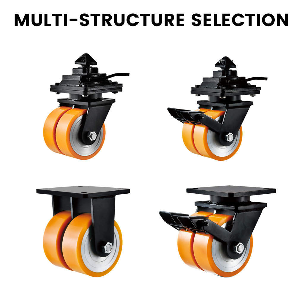 Tons Load Shipping Container Pu Casters Heavy Duty 1000Kg Castor Wheels Twist Lock Roller Industrial Rigid Trolley Casters