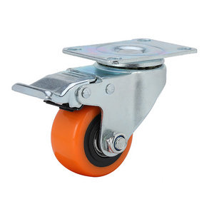 Factory Wholesale 2.5Inch Pvc Casters Light Weight Castor With Brake Swivel Chair Shelf Furniture Heavy Duty Caster Wheels