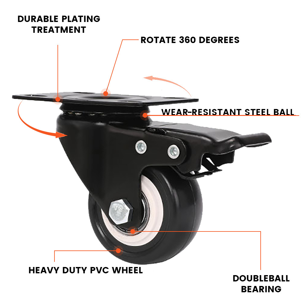 125mm Industrial Heavy Duty Casters Rotatory Castor Wheels Furniture Use 5 Pulgadas Swivel Workbench Universal Caster Wheels