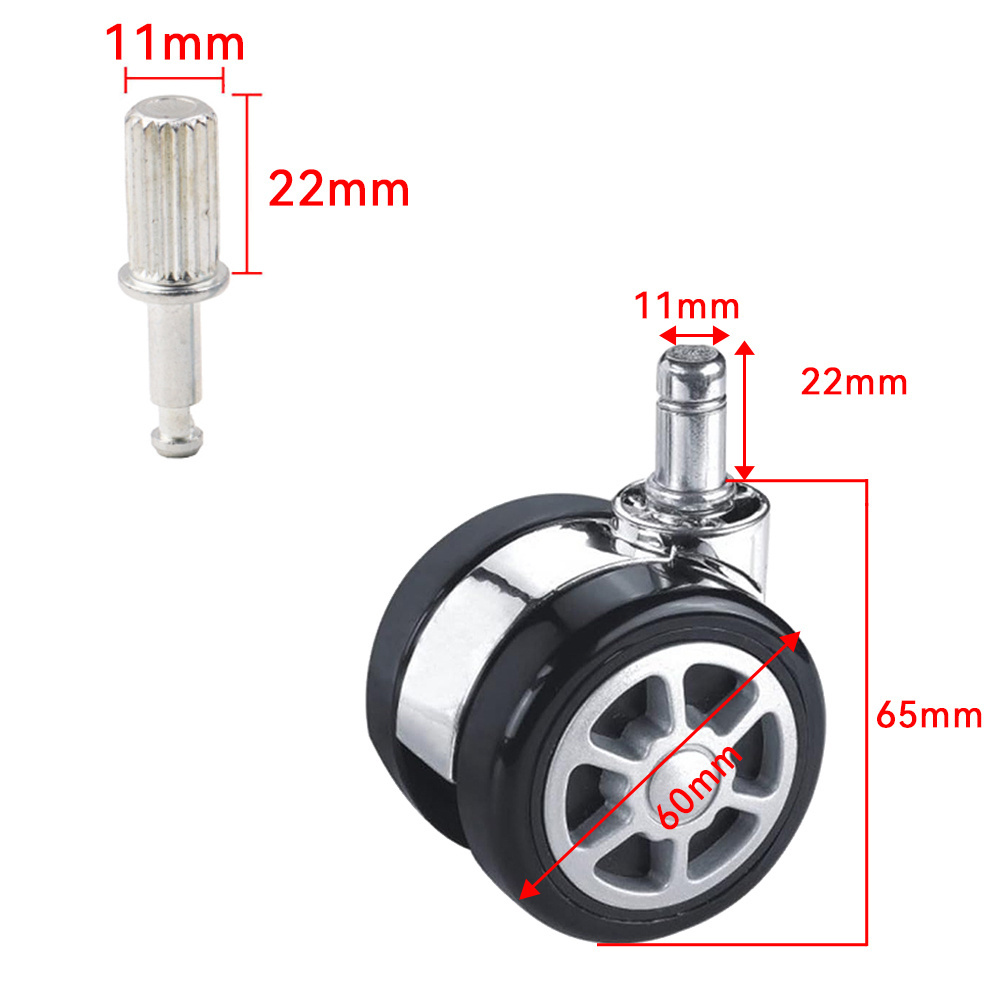 60mm Gaming Chair Caster Wheels Office Chair Components Accessories For Office Furniture Spare Part Furniture Casters For Office