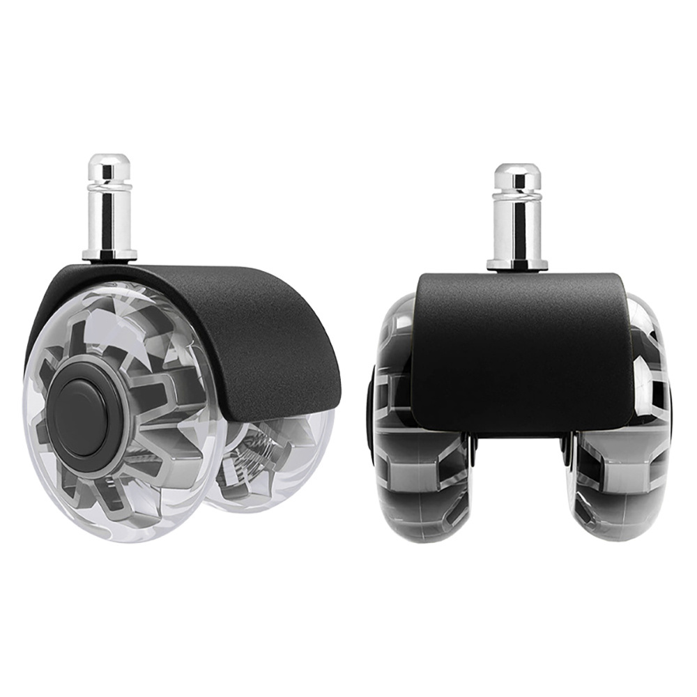 2Inch 3Inch Office Dual Pu Wheel Casters Brake Roller Light Universal Swivel Cart Iron Caster Wheels Silicon Quiet Chair Castor