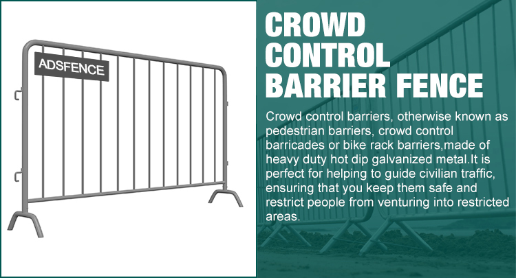 Sustainable Pedestrian Portable Traffic Steel Crowd Control Barrier Fence Waterproof