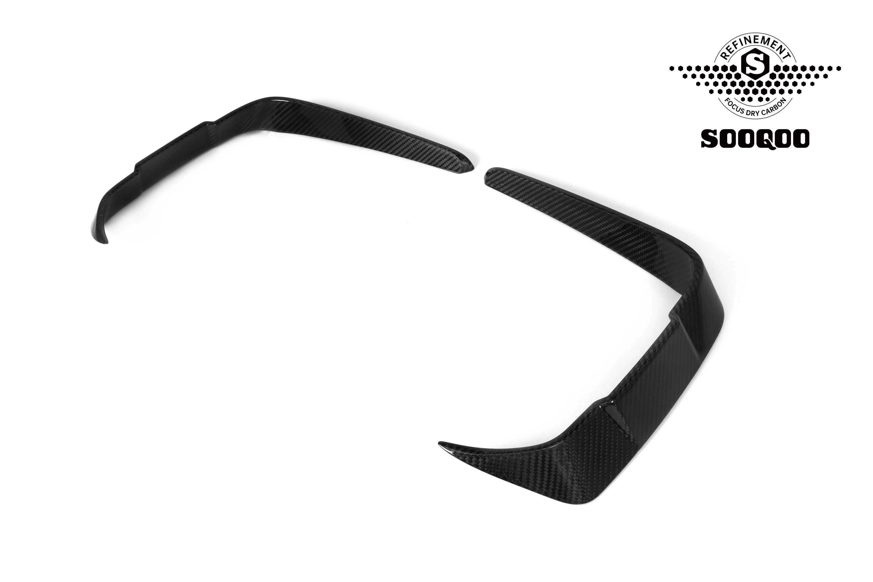 For BMW F87 M2 Front Canards SQ Style Dry Carbon Fiber Front Bumper Lip Trim For BMW M2C F87 2017-2022