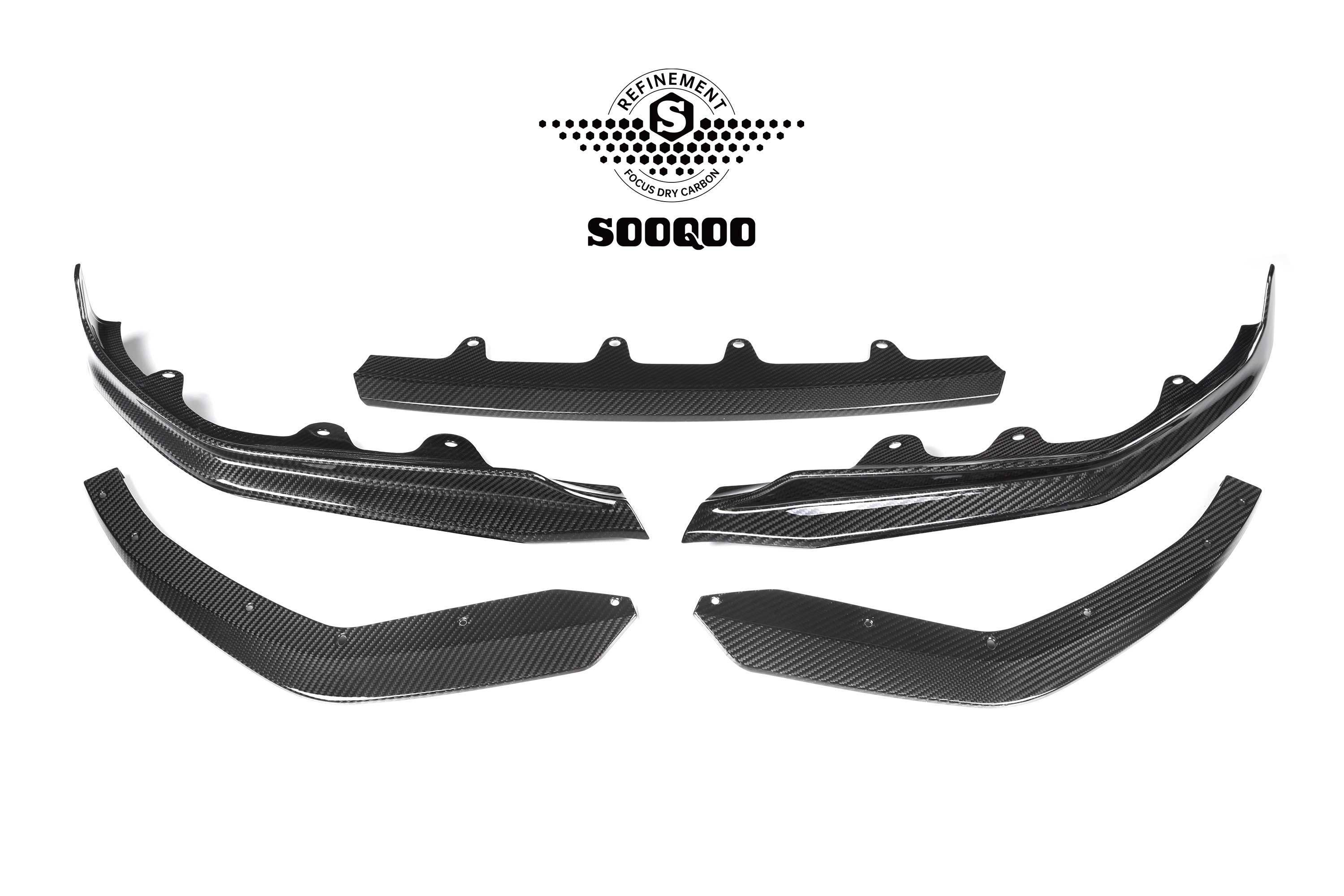 MP Style Dry Carbon Fiber Front Bumper Lip Chin Spoiler Front Splitter for BMW 3 Series G20 2020-2022