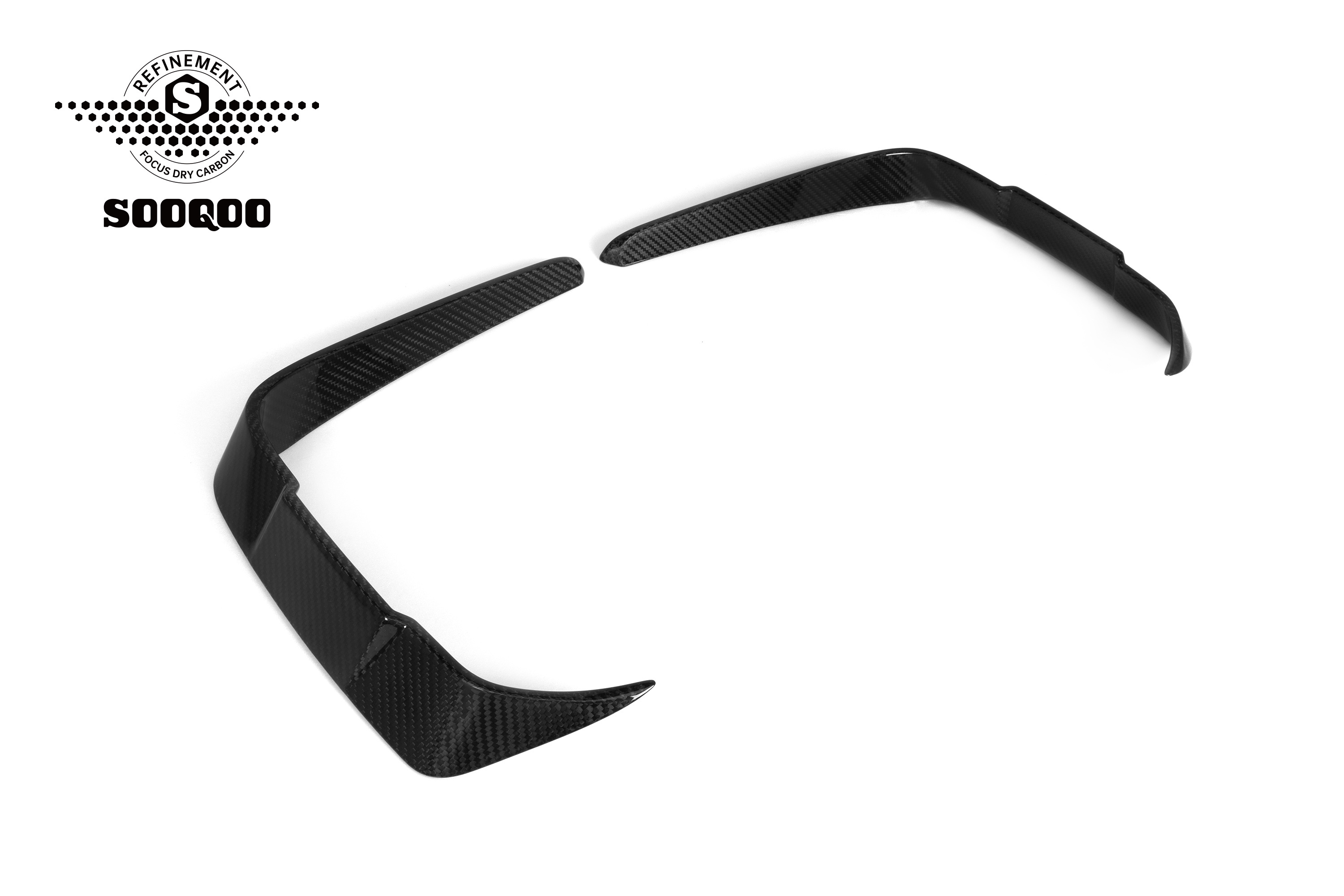 For BMW F87 M2 Front Canards SQ Style Dry Carbon Fiber Front Bumper Lip Trim For BMW M2C F87 2017-2022