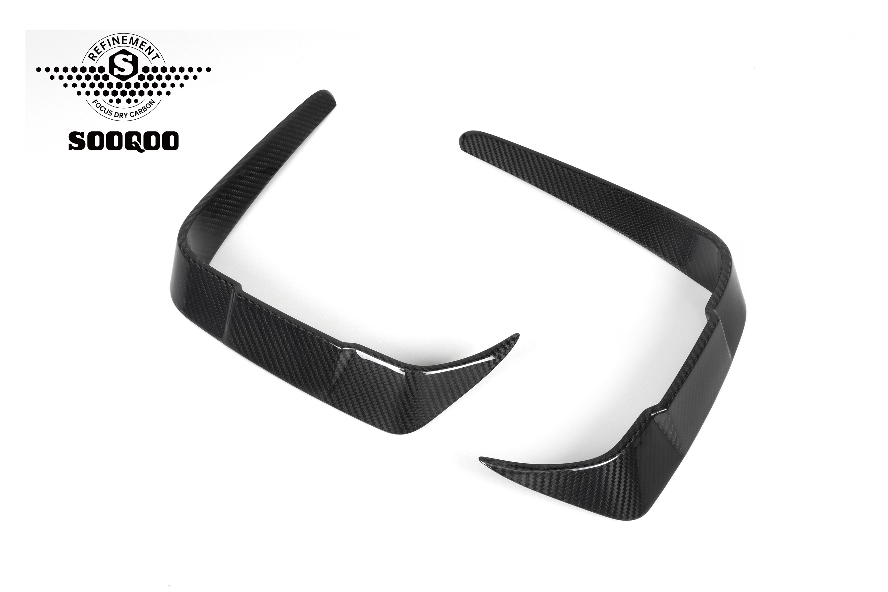 For BMW F87 M2 Front Canards SQ Style Dry Carbon Fiber Front Bumper Lip Trim For BMW M2C F87 2017-2022