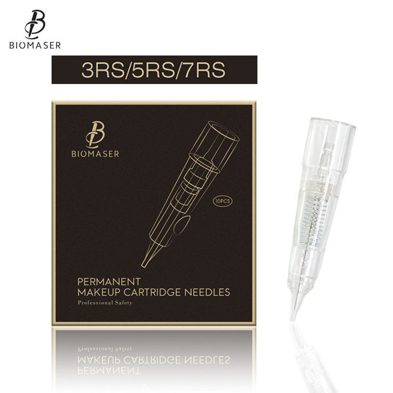 BIOMASER 10PCS Sterilized Permanent Makeup Cartridge Needles Tattoo Cartridge Needle Fits for Permanent Makeup Machine Pen