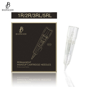 BIOMASER 10PCS Sterilized Permanent Makeup Cartridge Needles Tattoo Cartridge Needle Fits for Permanent Makeup Machine Pen