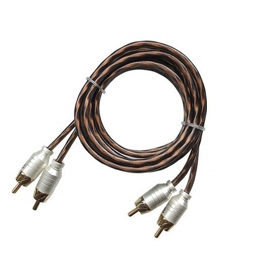 High Quality RCA Audio Cable 2 RCA To 2 RCA 24K Gold Plated Oxygen Free Shielded Male To Male Audio Cable Pro Series