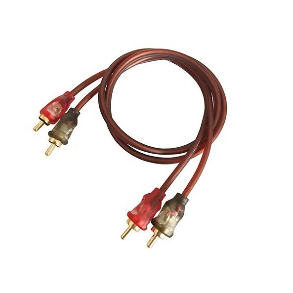 High Quality RCA Audio Cable 2 RCA To 2 RCA 24K Gold Plated Oxygen Free Shielded Male To Male Audio Cable Pro Series