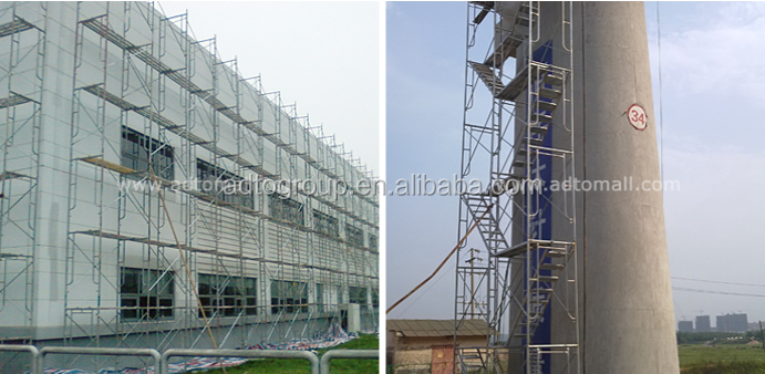 Mason or Ladder Door Frame Scaffolding Construction with Movable Platform