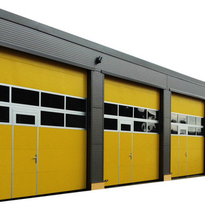 Remote control automatic pu foam insulated cheap heavy duty security sliding workshop warehouse pc sectional industrial door