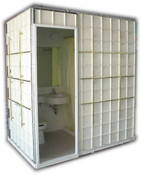 Prefab modular bathroom all in one bathroom pod made of Tempered glass