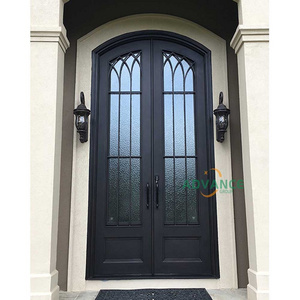 Entry Door Design Entrance Security Wrought Iron Door With Glass