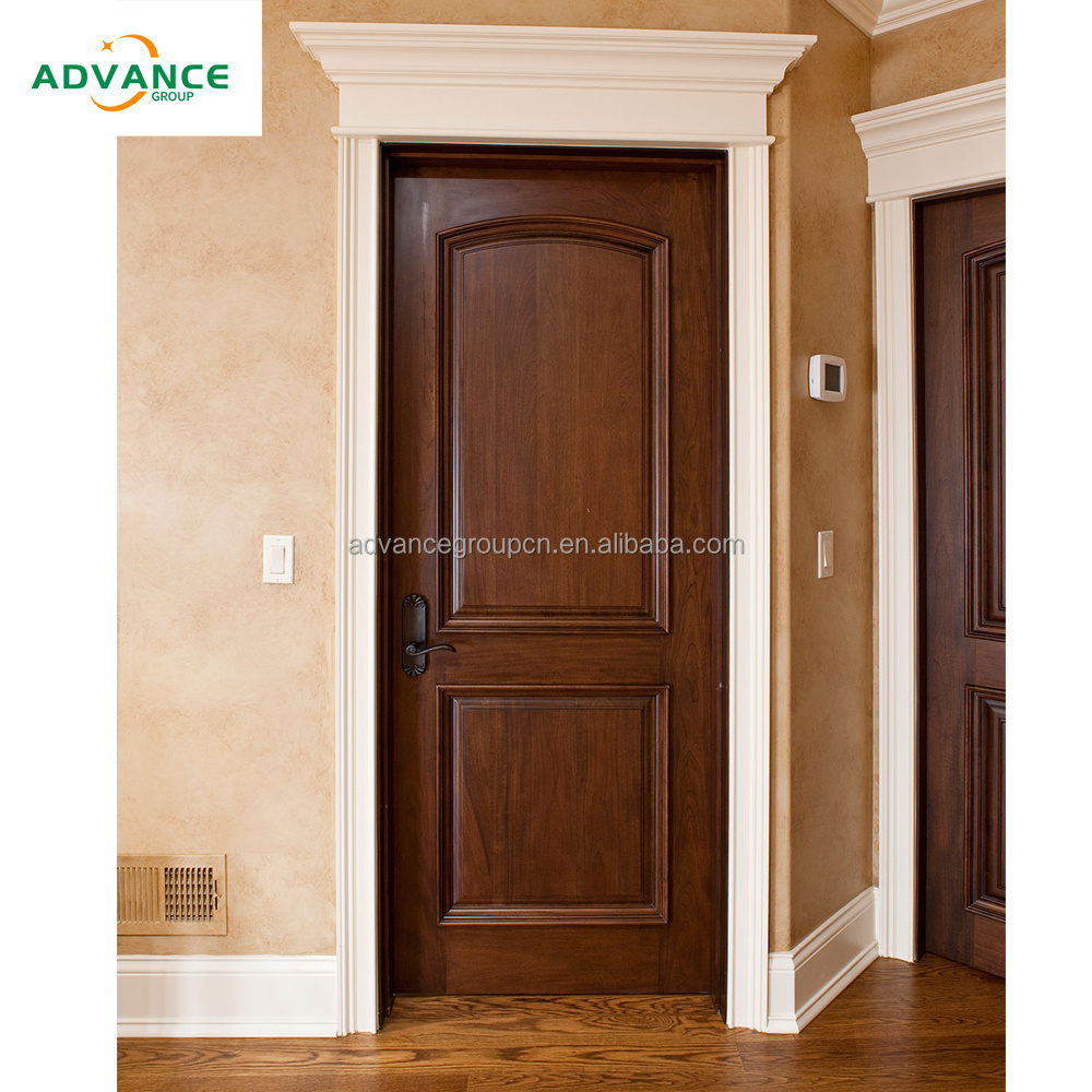 ADVANCE Pretty wood American Latest Design Modern Home Prehung Solid Wooden Veneer Panel Black Walnut Interior Room Door