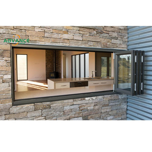 High Quality Hurricane Impact Accordion Aluminum Tempered Glass Bifold Window Folding Windows