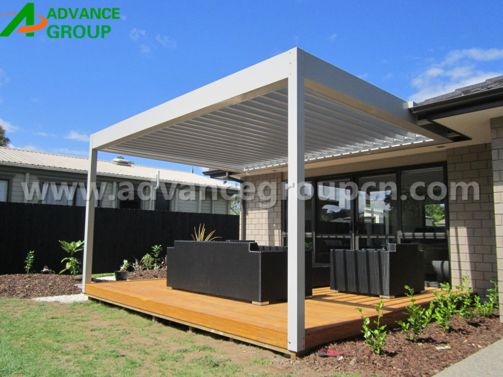 Modern Garden Adjustable Outdoor Gazebo Customized Modern Bioclimatic Motorized Aluminum Louver Pergola