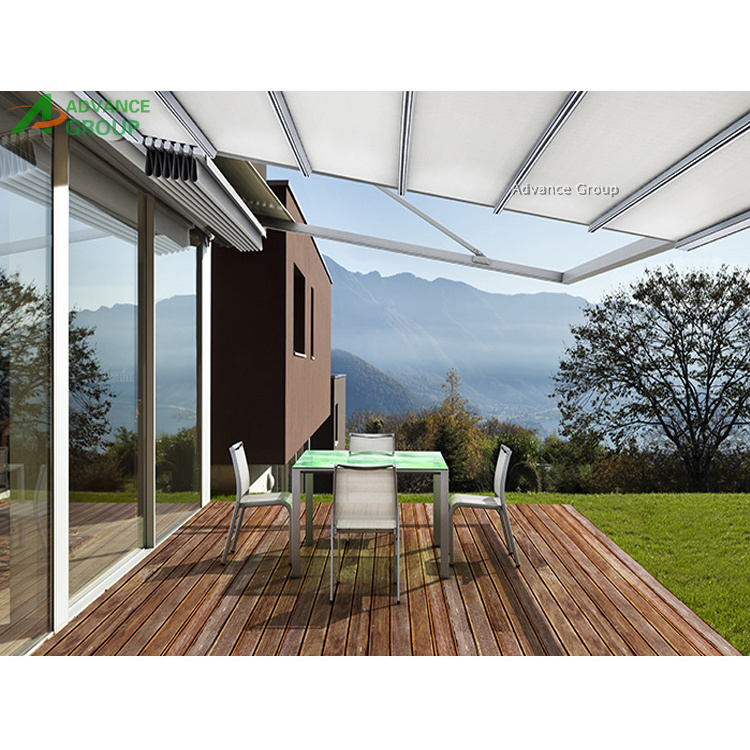 Modern Outdoor waterproof retractable pergola gazebo fabric skylight motorized canopy folding retractable awning