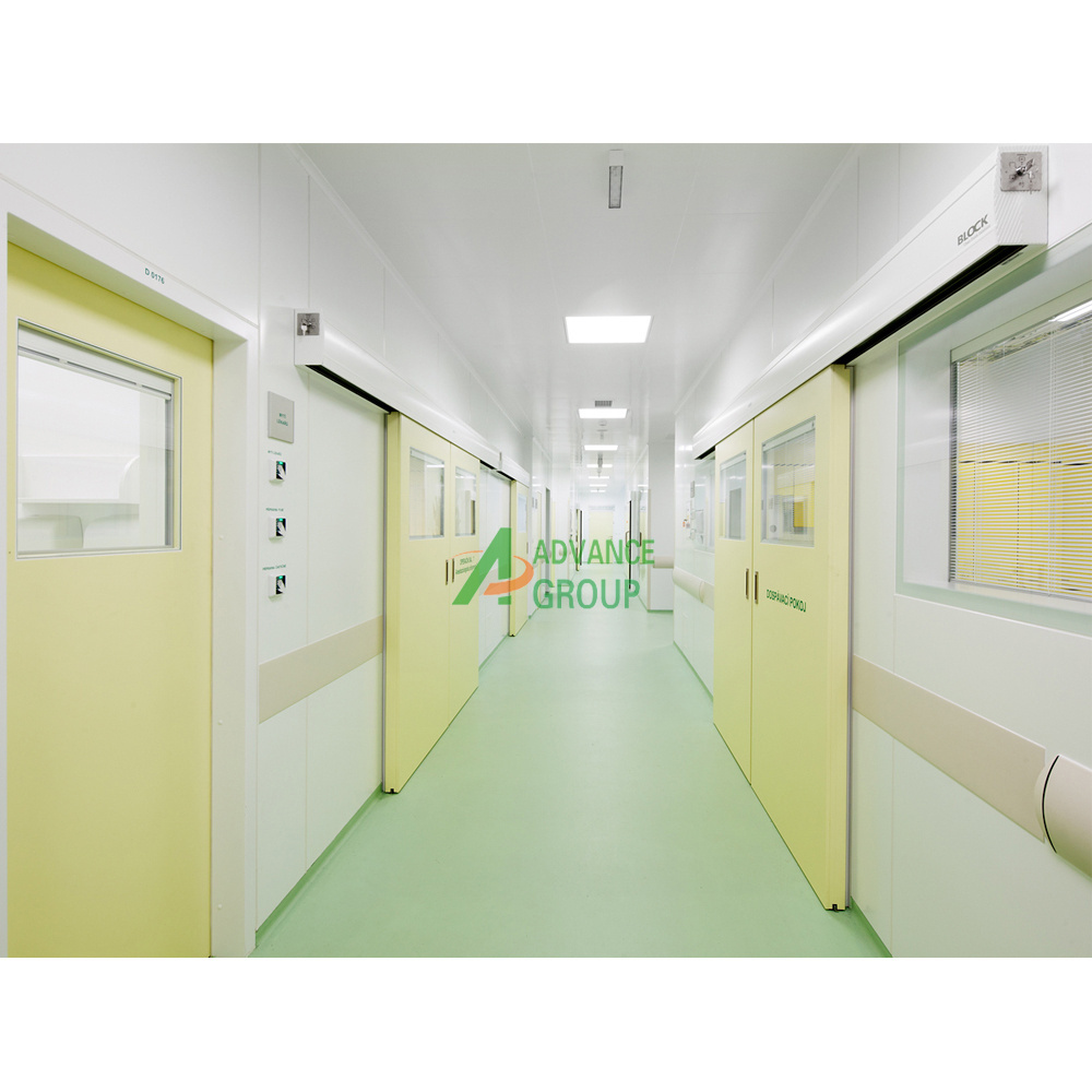 Advance Professional customized clean room fire proof auto double swing door for lab hospital