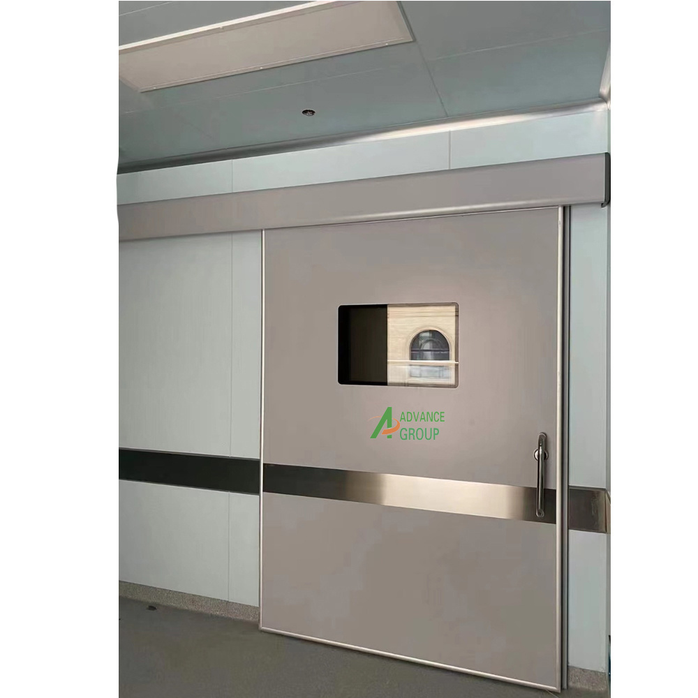 Advance Professional customized clean room fire proof auto double swing door for lab hospital