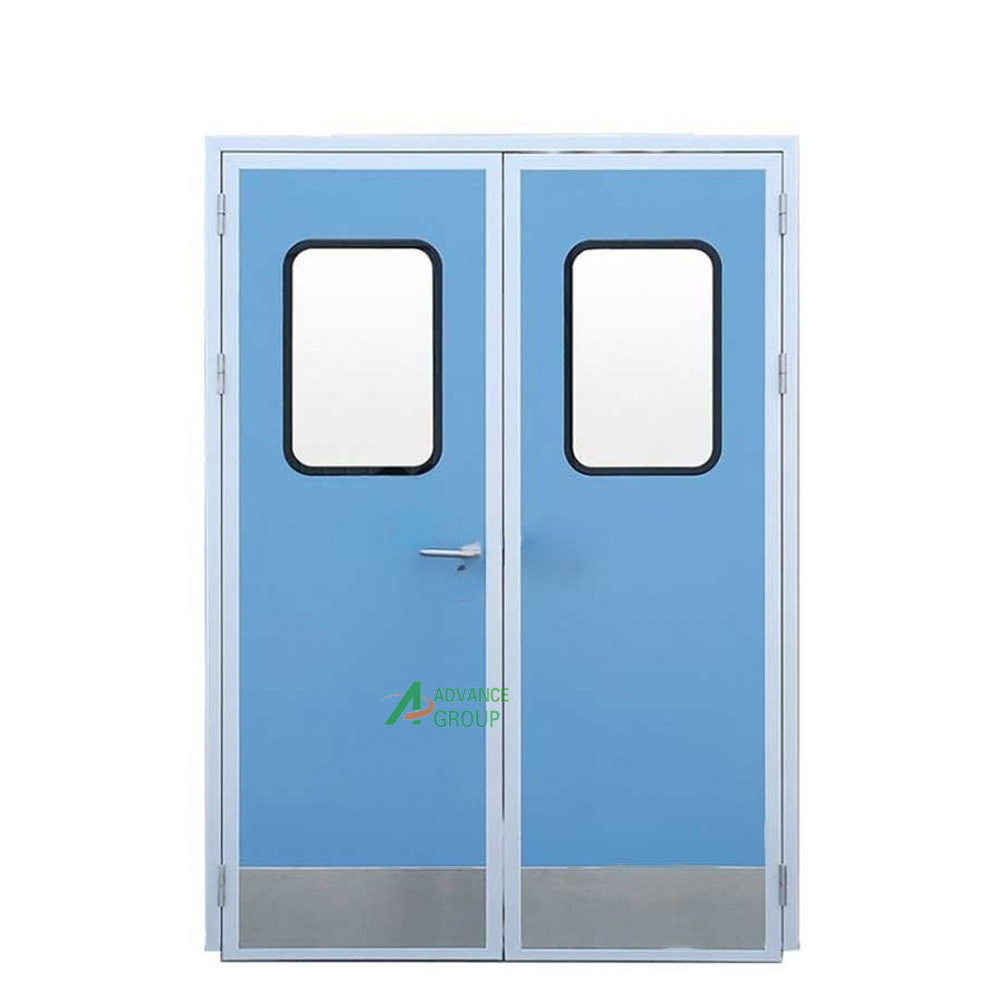 Advance Professional customized clean room fire proof auto double swing door for lab hospital