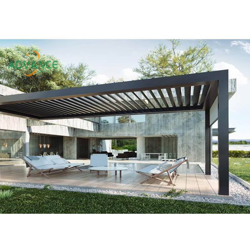 Modern Automatic Patio Gazebo Outdoor Arches Bioclimatic Aluminium Pergola Opening Louvred Roof