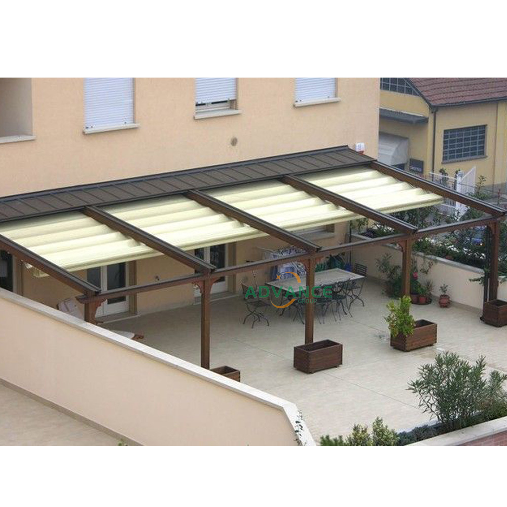 Wind Resistance Automatic Patio Motorized Screens Waterproof Retractable Roof Cover PVC Pergola Roof Gazebo for Outdoor