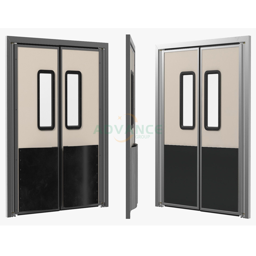 2024 Automatic Closing Stainless Steel Double Leaf Restaurant Kitchen Traffic Swing Doors