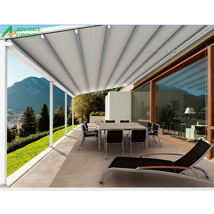 PVC Motorized Sliding Awning Retractable Roof Systems with Side Screens