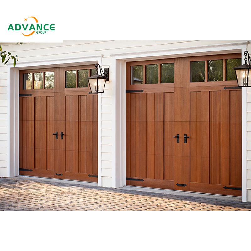 9x9 garage door 100% solid wood panel sectional garage door for safe and soundproof