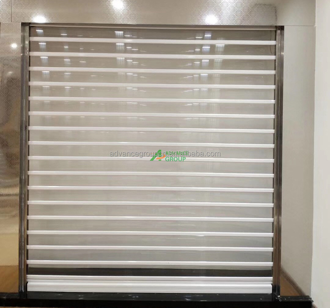 mesh roll up gate plastic roller shutter door transparent acrylic sliding door for shop