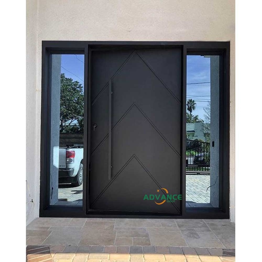 Modern Main Entrance Door Anti Steal Strong Door Device Luxury Steel Front Door