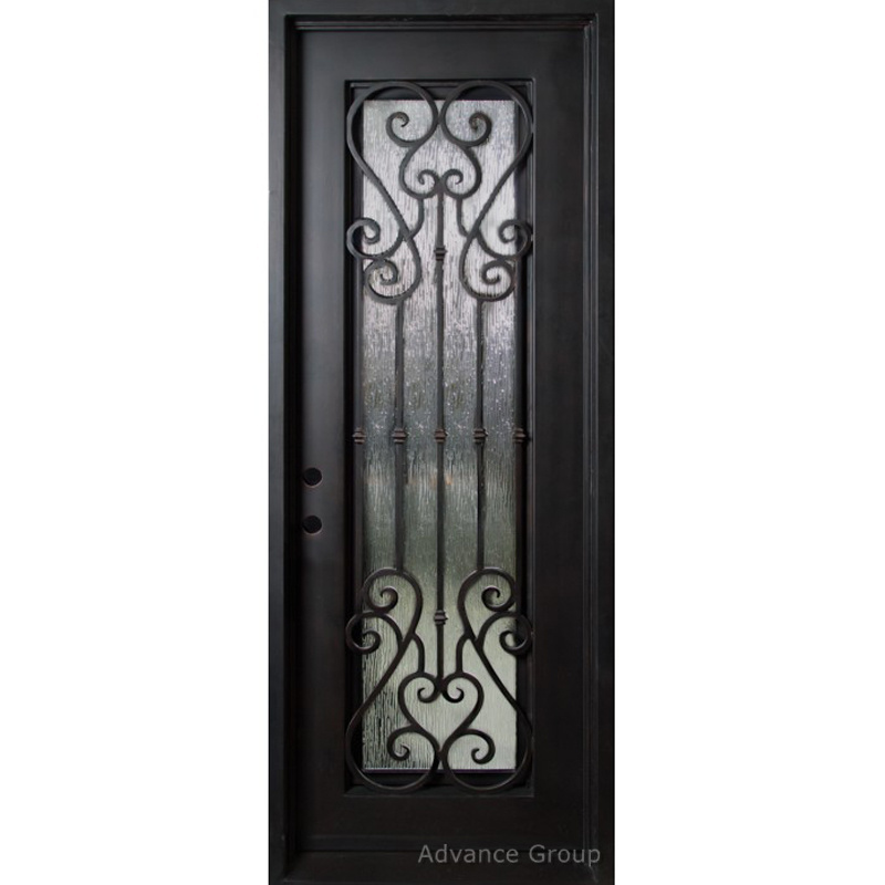 Best quality European Security Home Arched Single Double Main Entrance Front Entry Wrought Iron Door Price