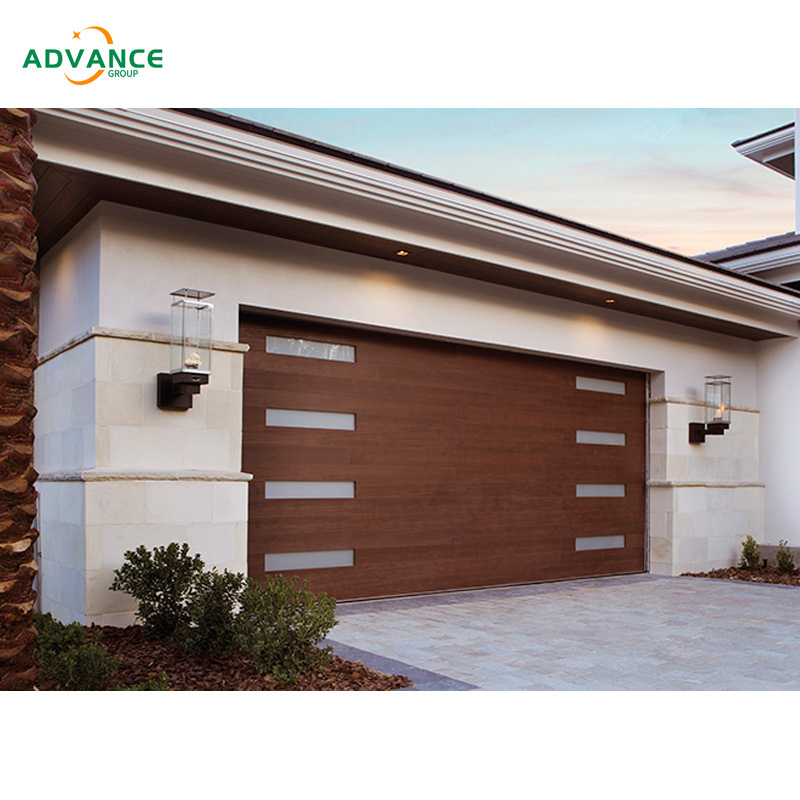 9x9 garage door 100% solid wood panel sectional garage door for safe and soundproof