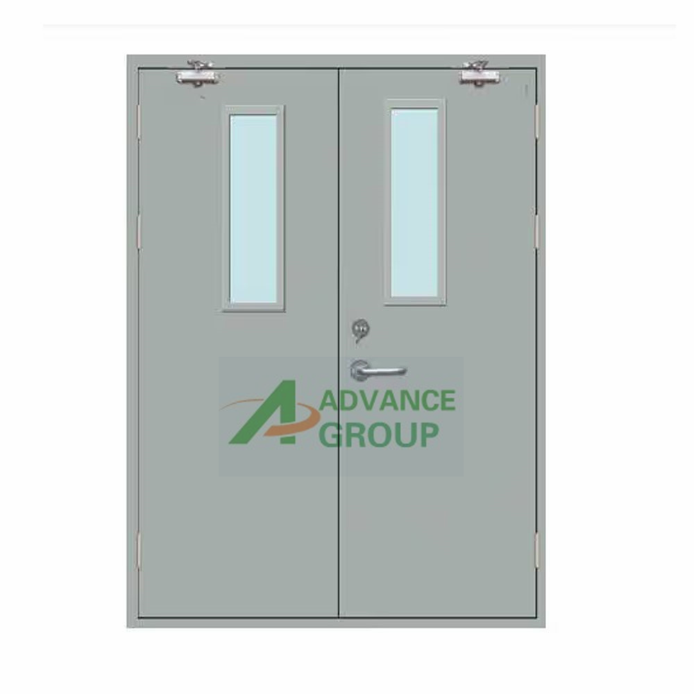 2024 Hot Commercial Single or Double Swing Fireproof Steel Emergency Exit Door with Panic Bar