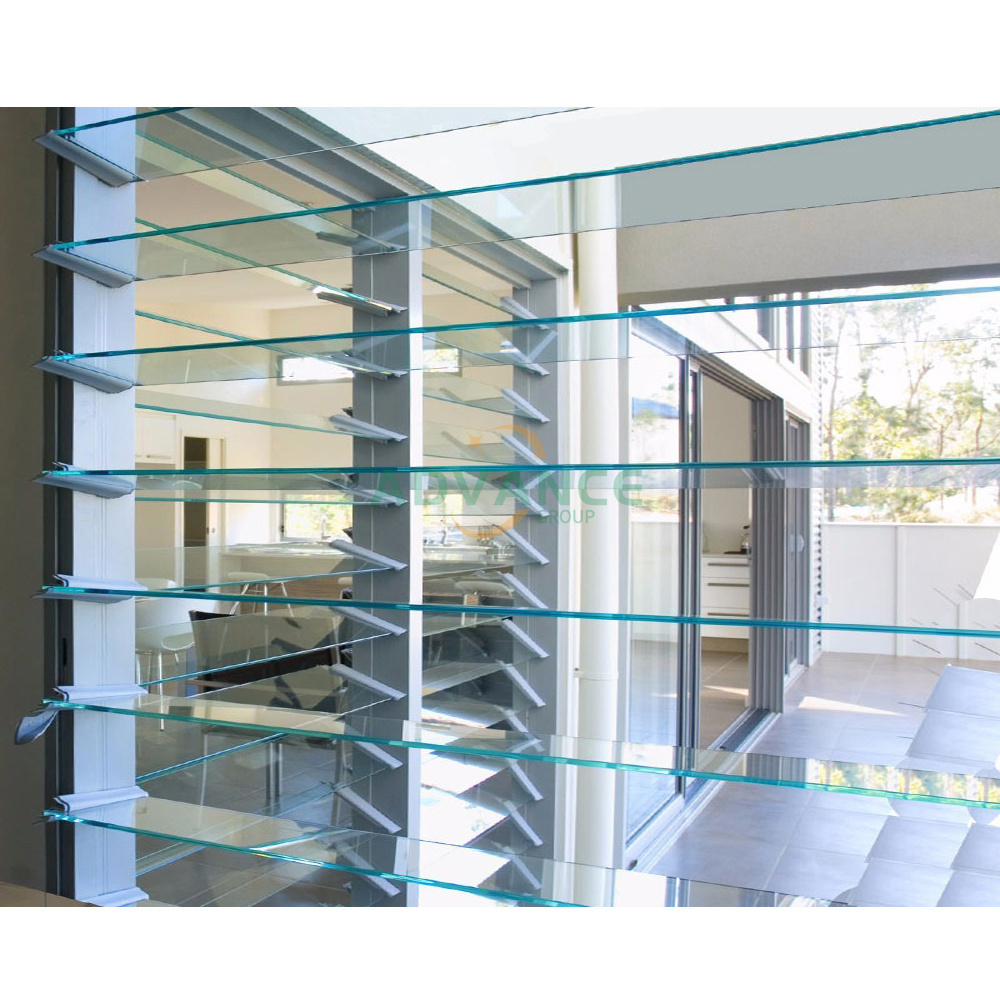 Advance Rolling Window Blinds Aluminum Glass Louvre Shutter Windows soundproof insulated glass window