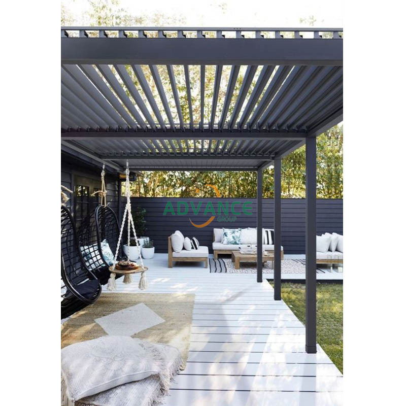 Modern Designs Swimming Pool Electric Pergola Roof With Side Sun Screen electric aluminum pergola outdoor