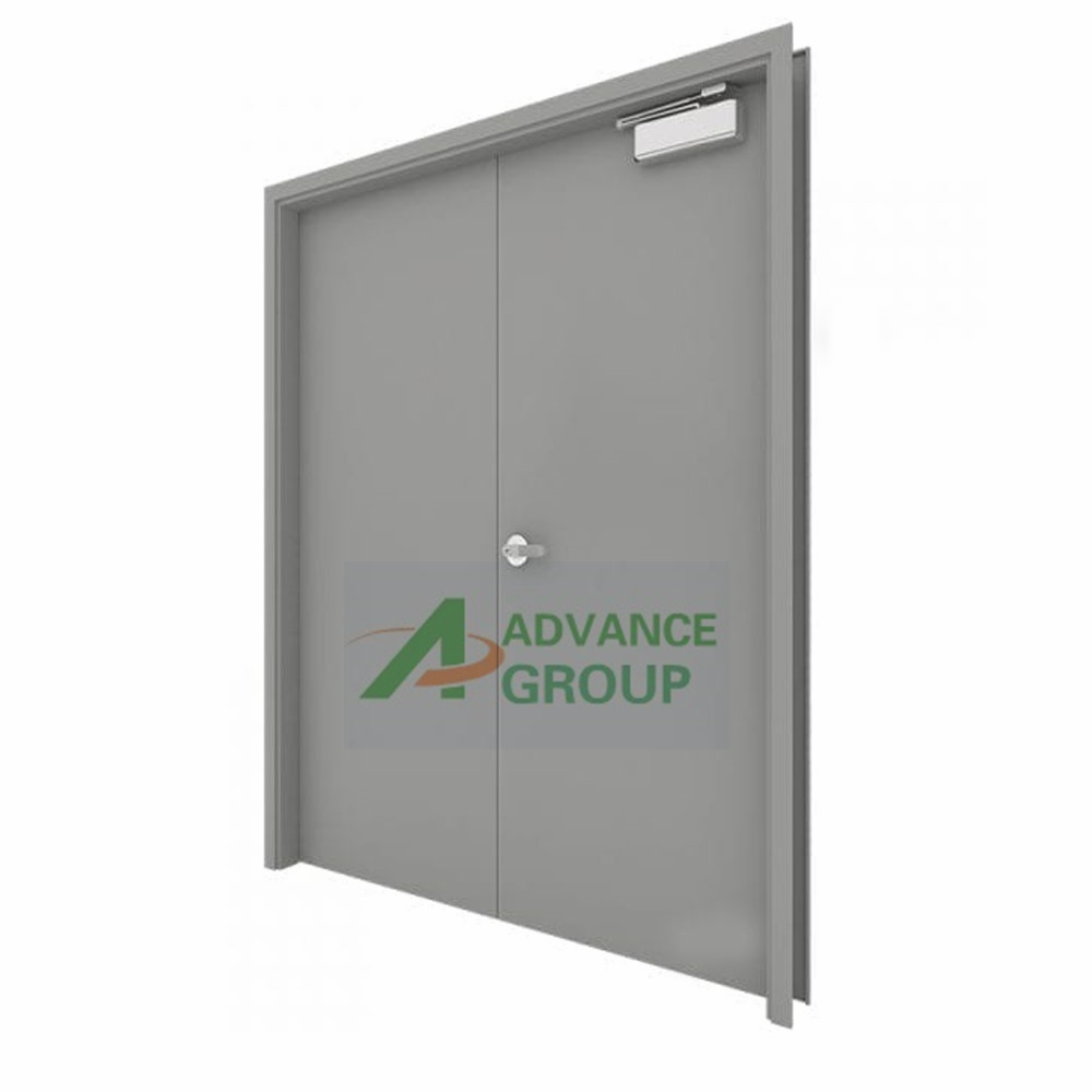 2024 Hot Commercial Single or Double Swing Fireproof Steel Emergency Exit Door with Panic Bar