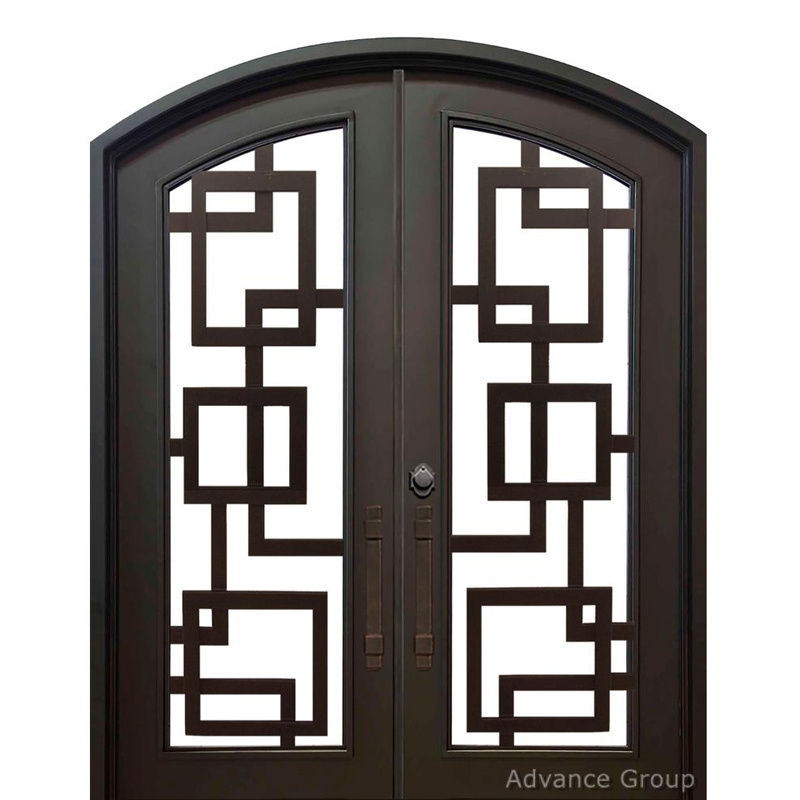 Best quality European Security Home Arched Single Double Main Entrance Front Entry Wrought Iron Door Price