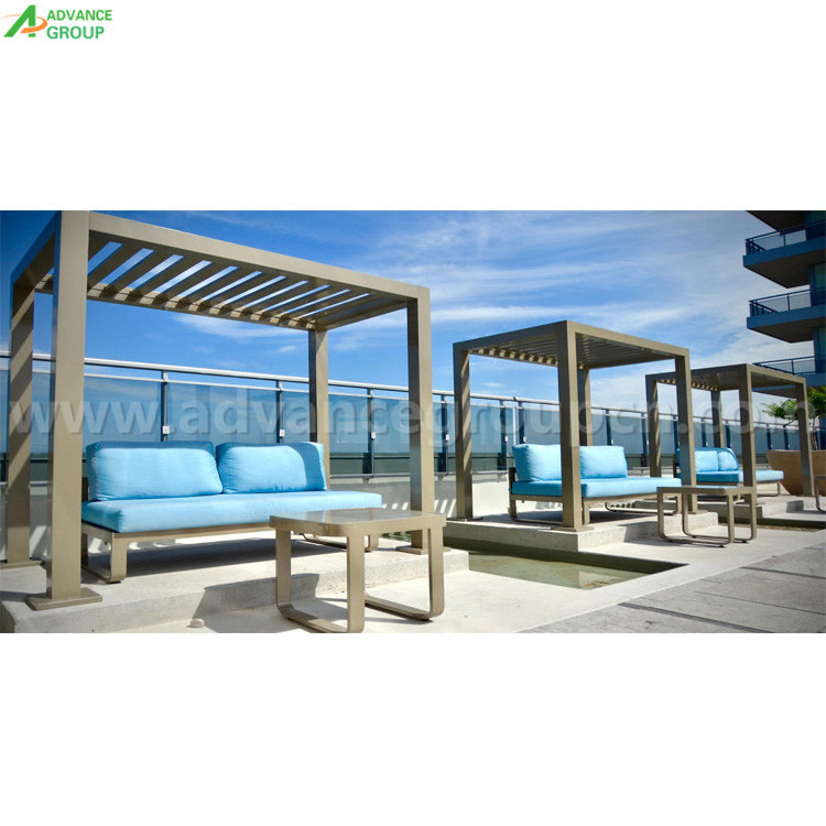 Chinese Patio Cover Balcony Metal Gazebo With Sun Shading Shutter Roof