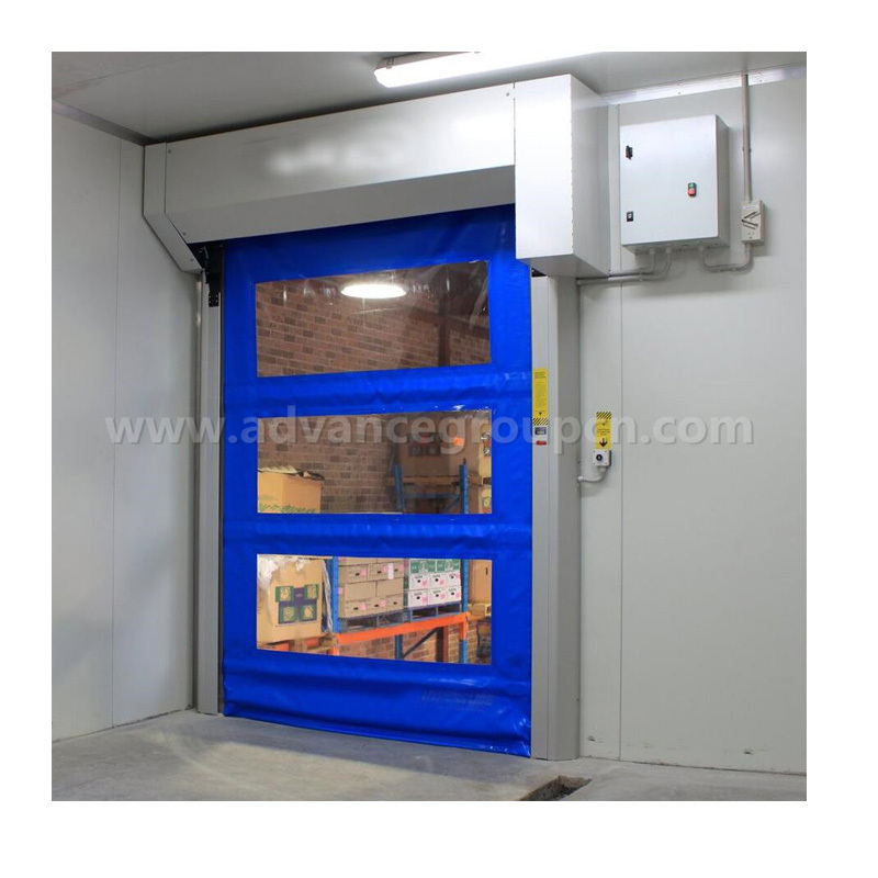 Industrial motorized  pvc insulated curtain freezer high speed cold room doors for cold room or refrigeration warehouse